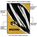 missouri tigers stroke art black white quilt blanket best selling