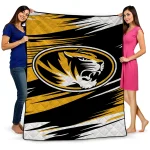 missouri tigers wild lines black white quilt blanket best selling