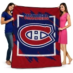 montreal canadiens block border red quilt blanket best selling