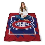 montreal canadiens block border red quilt blanket best selling