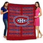 Montreal Canadiens Bold Red Quilt Blanket 1 montreal canadiens bold red quilt blanket best selling
