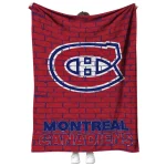 montreal canadiens brick grid red quilt blanket best selling