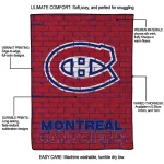 montreal canadiens brick grid red quilt blanket best selling