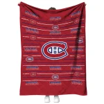 montreal canadiens handdrawn stripes red quilt blanket best selling