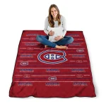 montreal canadiens handdrawn stripes red quilt blanket best selling