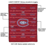 montreal canadiens handdrawn stripes red quilt blanket best selling
