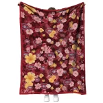 montreal canadiens hibiscus foliage red quilt blanket best selling