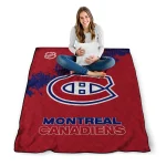 montreal canadiens nhl shield red quilt blanket best selling