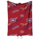 montreal canadiens sketch lines red quilt blanket best selling