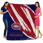 Montreal Canadiens Stroke Art Red White Quilt Blanket 1 montreal canadiens stroke art red white quilt blanket best selling