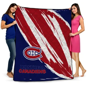 montreal canadiens stroke art red white quilt blanket best selling