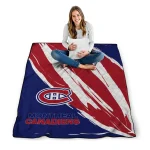 montreal canadiens stroke art red white quilt blanket best selling