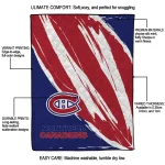 montreal canadiens stroke art red white quilt blanket best selling