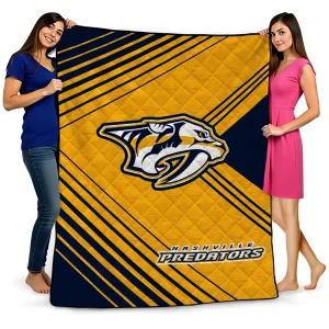 nashville predators arrow layers gold quilt blanket best selling