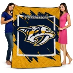 nashville predators block border gold quilt blanket best selling