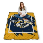 nashville predators block border gold quilt blanket best selling