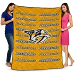 nashville predators bold red gold quilt blanket best selling