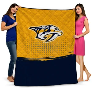 nashville predators dot illusion gold quilt blanket best selling