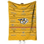 nashville predators handdrawn stripes gold quilt blanket best selling