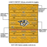 nashville predators handdrawn stripes gold quilt blanket best selling