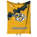 nashville predators nhl shield gold quilt blanket best selling