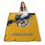 nashville predators nhl shield gold quilt blanket best selling