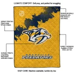 nashville predators nhl shield gold quilt blanket best selling