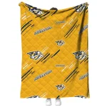 nashville predators sketch lines gold quilt blanket best selling
