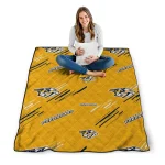 nashville predators sketch lines gold quilt blanket best selling
