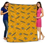 nashville predators solid classic gold quilt blanket best selling