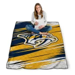 nashville predators wild lines gold white quilt blanket best selling