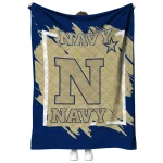 navy midshipmen block border blue quilt blanket best selling