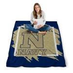 navy midshipmen block border blue quilt blanket best selling