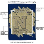 navy midshipmen block border blue quilt blanket best selling
