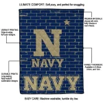 navy midshipmen brick grid blue quilt blanket best selling