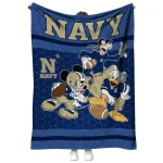 navy midshipmen disney football blue quilt blanket best selling