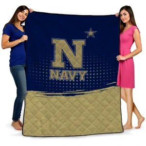 navy midshipmen dot illusion blue quilt blanket best selling
