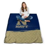 navy midshipmen dot illusion blue quilt blanket best selling