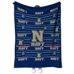 navy midshipmen handdrawn stripes blue quilt blanket best selling