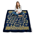 navy midshipmen helmet heart blue quilt blanket best selling