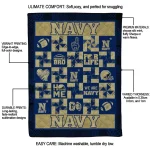 navy midshipmen helmet heart blue quilt blanket best selling