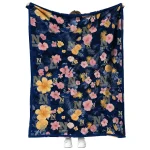 navy midshipmen hibiscus foliage blue quilt blanket best selling