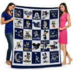 navy midshipmen mickey mouse motif blue white quilt blanket best selling