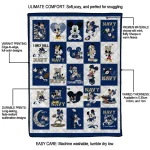 navy midshipmen mickey mouse motif blue white quilt blanket best selling