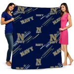 navy midshipmen sketch lines blue quilt blanket best selling