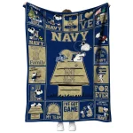 navy midshipmen snoopy love blue quilt blanket best selling