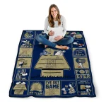 navy midshipmen snoopy love blue quilt blanket best selling