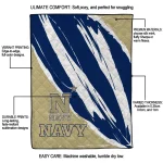 navy midshipmen stroke art blue white quilt blanket best selling