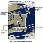 navy midshipmen wild lines blue white quilt blanket best selling
