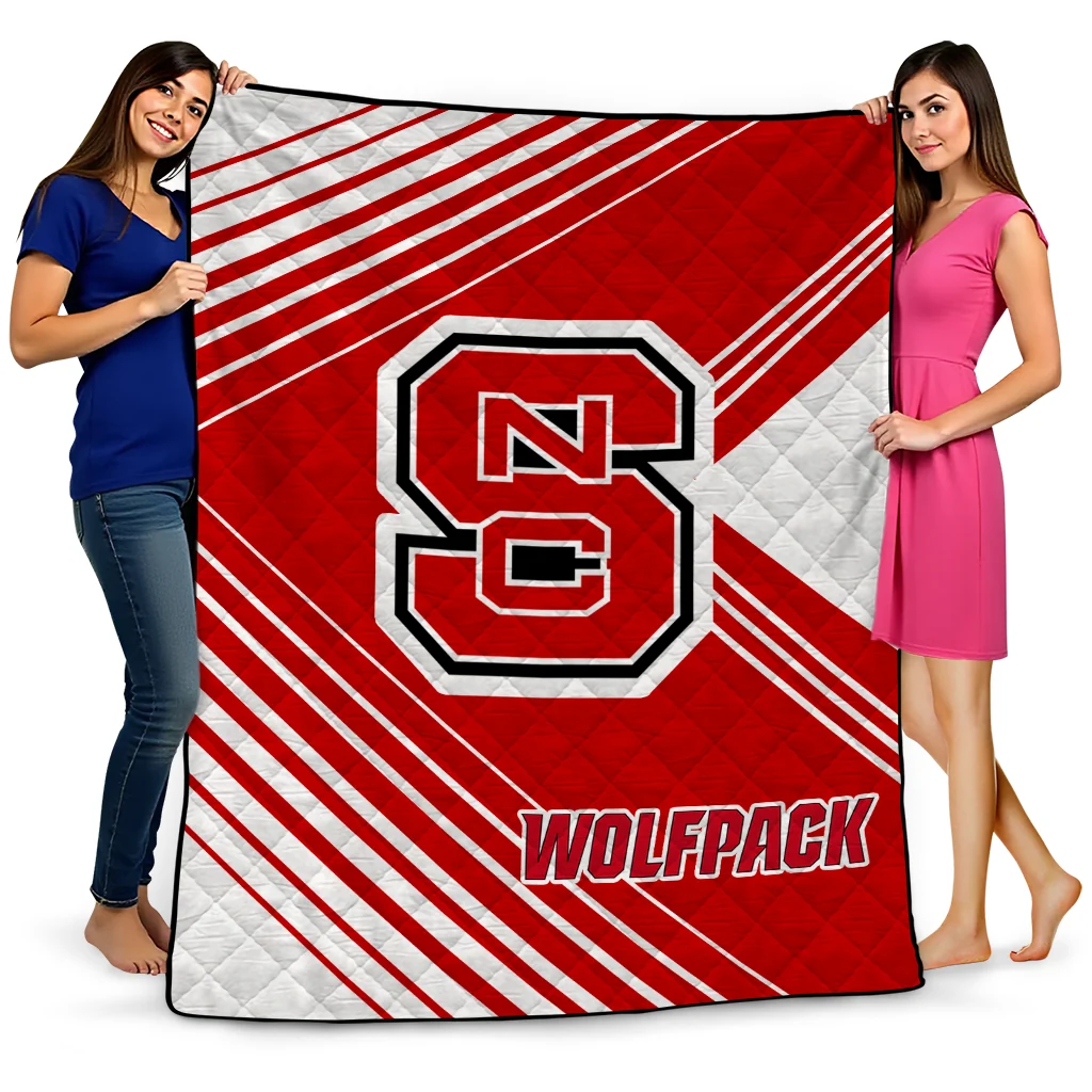 nc state wolfpack arrow layers red quilt blanket best selling